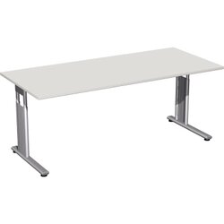 Geramöbel S-617146-LS Schreibtisch C-Fuß Flex 180x80x82cm l.grau/si