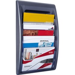Paperflow 4060.11 Prospekthalter DIN A4 quer 4Fächer anthrazit