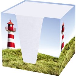 RNK Verlag 46545 Zettelbox Leuchtturm  92x92x92mm 900Bl 70g ws