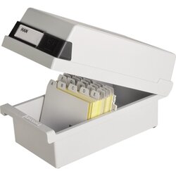 HAN 967-11 Karteikasten DIN A7 quer max. 800Karten PS lichtgrau