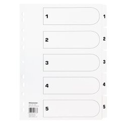 Soennecken 1604 Register Mylar 1-5 weiß 