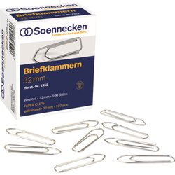 Soennecken 1352 Briefklammer 32mm verzinkt 100 St./Pack.