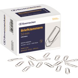 Soennecken 1353 Briefklammer 32mm verzinkt 1.000 St./Pack.