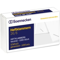 Soennecken 3147 Heftklammern 26/6 verzinkt 1.000 St./Pack.