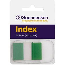 Soennecken 5823 Haftstreifen Index 25x43mm 50Streifen Spender grün