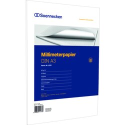 Soennecken 1233 Millimeterblock DIN A3 Bücherpapier 50Blatt rot
