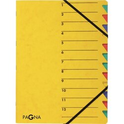 PAGNA 24131-05 Ordnungsmappe EASY DIN A4 12Fächer Pressspan gelb