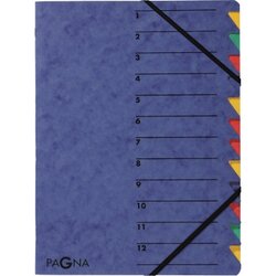 PAGNA 24131-02 Ordnungsmappe EASY DIN A4 12Fächer Pressspan blau