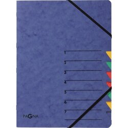 PAGNA 24061-02 Ordnungsmappe EASY DIN A4 7Fächer Pressspann blau