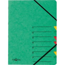PAGNA 24061-03 Ordnungsmappe EASY DIN A4 7Fächer Pressspann grün