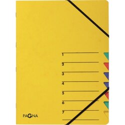 PAGNA 24061-05 Ordnungsmappe EASY DIN A4 7Fächer Pressspann gelb