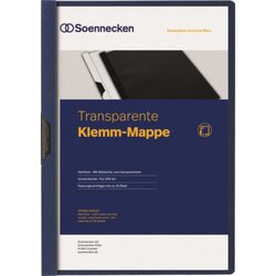 Soennecken 3317 Klemmmappe DIN A4 bis 30Blatt PVC blau