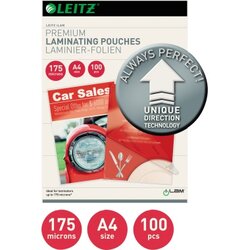 Leitz 74830000 Laminierfolie A4 UDT 175mic glasklar 100 St./Pack.