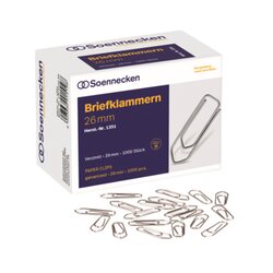 Soennecken 1351 Briefklammer 26mm verzinkt 1.000 St./Pack.