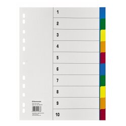 Soennecken 1531 Register DIN A4 blanko volle Höhe 10tlg. PP farbig