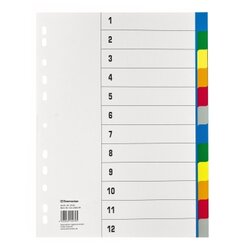 Soennecken 1532 Register DIN A4 blanko volle Höhe 12tlg. PP farbig