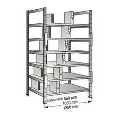SCHOLZ Grundregal verzinkt beidseitig verwendbar 1.200 x 2.280 x 600 mm (B x H x T)