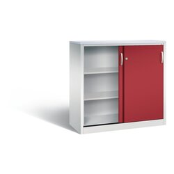 C+P Schiebetürenschrank Acurado 3 Ordnerhöhen 1.200 x 1.200 x 500 mm (B x H x T) lichtgrau