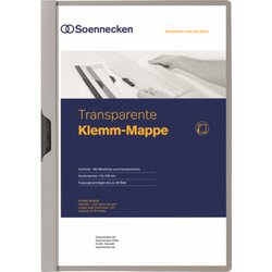 Soennecken 3319 Klemmmappe DIN A4 bis 30Blatt PVC grau