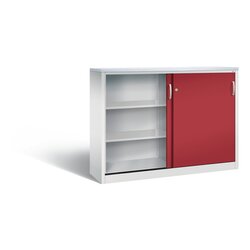 C+P Schiebetürenschrank Acurado 2 x 3 Ordnerhöhen 1.600 x 1.200 x 400 mm (B x H x T) lichtgrau