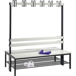 C+P 8051210S10061 Garderobenbank Schuhrost 1710x1500x756mm sgr/lgr