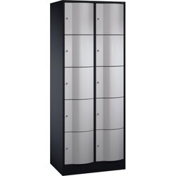 C+P 8570272S10412 Schließf.schrank 10Fächer 1950x770x540mm sgr/wsalu