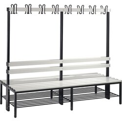 C+P 8052210S10043 Garderobenbank Schuhrost 1710x1960x756mm sgr/lgr