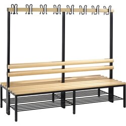 C+P 8052210S10041 Garderobenbank Schuhrost 1710x1960x756mm sgr