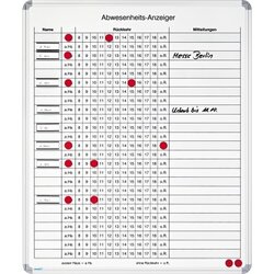 Ultradex 8302 Abwesenheitstafel 610x730mm, maximal 25 Personen