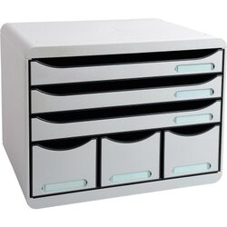 Exacompta 306740D Schubladenbox STORE-BOX MAXI 6Schübe lichtgrau