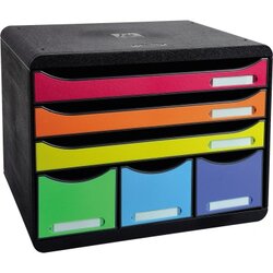 Exacompta 306798D Schubladenbox STORE-BOX MAXI 6Schübe harlekin
