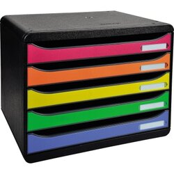 Exacompta 308798D Schubladenbox BIG-BOX PLUS   quer 5xSchub harlekin