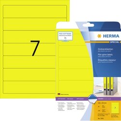 HERMA 5091 Ordneretikett kurz/schmal sk gelb 140 St./Pack.
