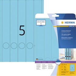 HERMA 5133 Ordneretiketten DIN A4 38x297mm blau 100 St./Pack
