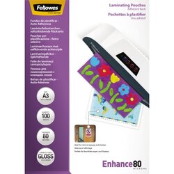 Fellowes® 5302302 Laminierfolie Enhance 80 DIN A3 tr 100 St./Pack.