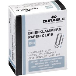 DURABLE 121025 Briefklammer 32mm verzinkt 100 St./Pack.