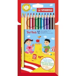 STABILO® 203/12-01 Farbstift Trio thick 4,2mm sort 12St