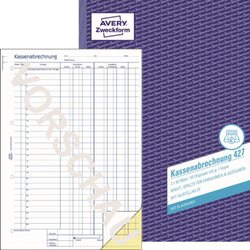 Avery Zweckform 427 Kassenabrechnung DIN A4 2x50Blatt