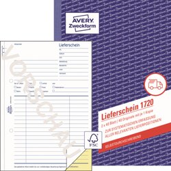 Avery Zweckform 1720 Lieferschein DIN A5 2x40Blatt 