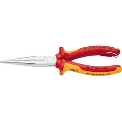 KNIPEX 26 16 200 Flachrundzange DIN ISO5745 VDE 200mm ger. fl-rd lg
