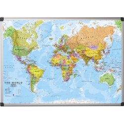 Bi-office MAP0100802 Magnettafel Weltkarte 120x90cm 