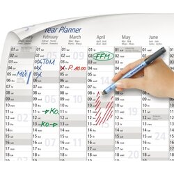 STAEDTLER® Plakatkalender Lumocolor® 2026 inkl. Folienstift Lumocolor® correctable 305 F schwarz, selbstklebende Stifteklemme