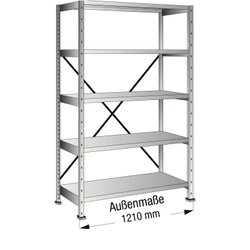 SCHOLZ 158123 Steckregal Grund 1.200x1.920x500mm 5OH vz