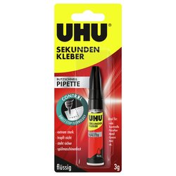 UHU® 45570 Sekundenkleber blitzschnell PIPETTE 3g