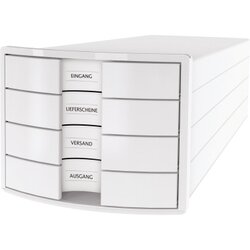 HAN 1012-12 Schubladenbox IMPULS DIN A4/C4 4Fächer geschl. ws