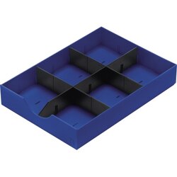 styro 268-405.35 Schublade styrodoc 1Längs-/2Querstege blau