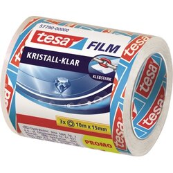 tesa® 57790-00000 Klebefilm 15mmx10m kristallklar 3 Rl./Pack.