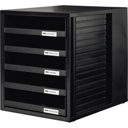HAN 1401-13 Schubladenbox A4  5xSchub sw/sw