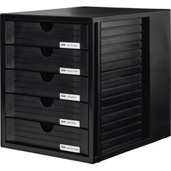 HAN 1450-13 Schubladenbox Systembox DIN C4 5Schubfächer sw