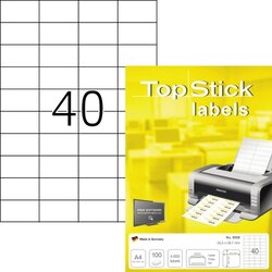 without brand 8698 Etikett TopStick 52,5x29,7mm ws 4.000St